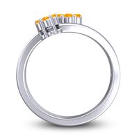 Simple Floral Pave Medin Ring