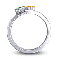 Simple Floral Pave Medin Ring