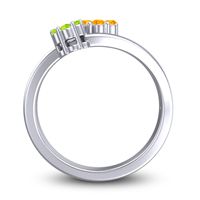 Simple Floral Pave Medin Ring