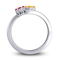 Simple Floral Pave Medin Ring