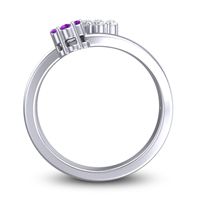 Simple Floral Pave Medin Ring