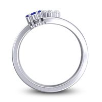 Simple Floral Pave Medin Ring