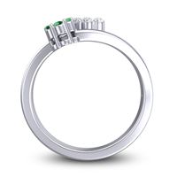 Simple Floral Pave Medin Ring