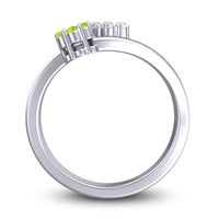 Simple Floral Pave Medin Ring