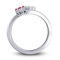 Simple Floral Pave Medin Ring