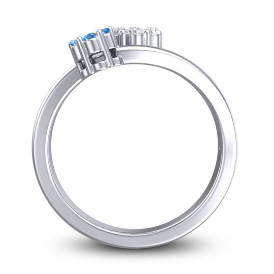 Simple Floral Pave Medin Ring