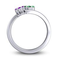 Simple Floral Pave Medin Ring
