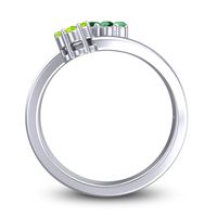 Simple Floral Pave Medin Ring