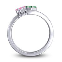 Simple Floral Pave Medin Ring