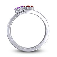 Simple Floral Pave Medin Ring