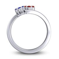 Simple Floral Pave Medin Ring