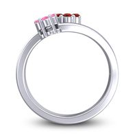 Simple Floral Pave Medin Ring