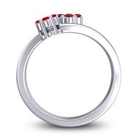 Simple Floral Pave Medin Ring