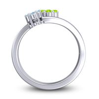 Simple Floral Pave Medin Ring