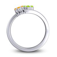 Simple Floral Pave Medin Ring