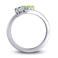 Simple Floral Pave Medin Ring