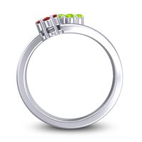 Simple Floral Pave Medin Ring