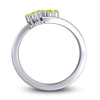 Simple Floral Pave Medin Ring