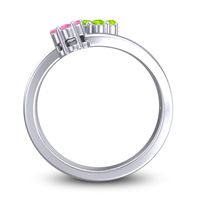Simple Floral Pave Medin Ring