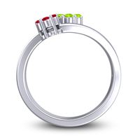 Simple Floral Pave Medin Ring