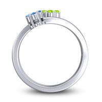 Simple Floral Pave Medin Ring