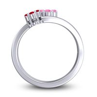 Simple Floral Pave Medin Ring