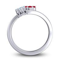 Simple Floral Pave Medin Ring