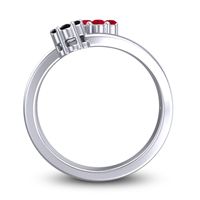 Simple Floral Pave Medin Ring