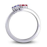 Simple Floral Pave Medin Ring