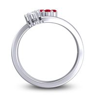 Simple Floral Pave Medin Ring