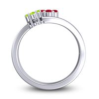 Simple Floral Pave Medin Ring