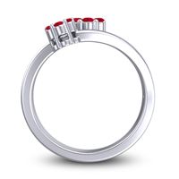 Simple Floral Pave Medin Ring