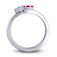 Simple Floral Pave Medin Ring