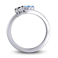 Simple Floral Pave Medin Ring