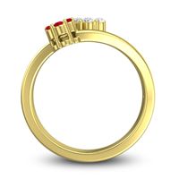 Simple Floral Pave Medin Ring