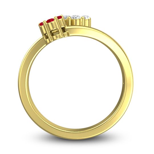 Simple Floral Pave Medin Ring