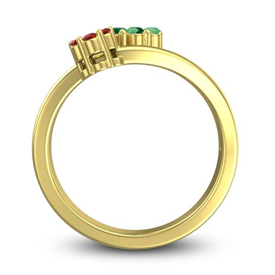 Simple Floral Pave Medin Ring