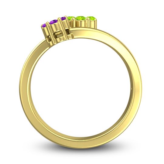 Simple Floral Pave Medin Ring