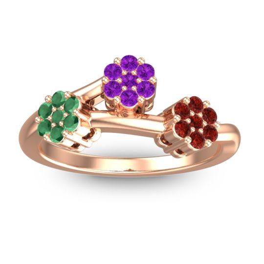 Simple Floral Pave Padmadi Ring