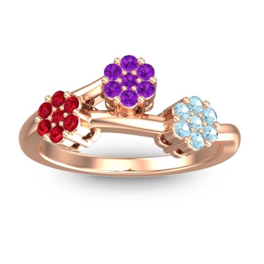 Simple Floral Pave Padmadi Ring