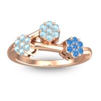 Aquamarine Fashion Ring In 18K Rose Gold With Swiss Blue Topaz – Padmadi Simple Ring