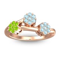 Aquamarine Fashion Ring In 18K Rose Gold With Peridot – Padmadi Simple Ring