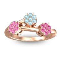 Aquamarine Fashion Ring In 18K Rose Gold With Pink Tourmaline – Padmadi Simple Ring