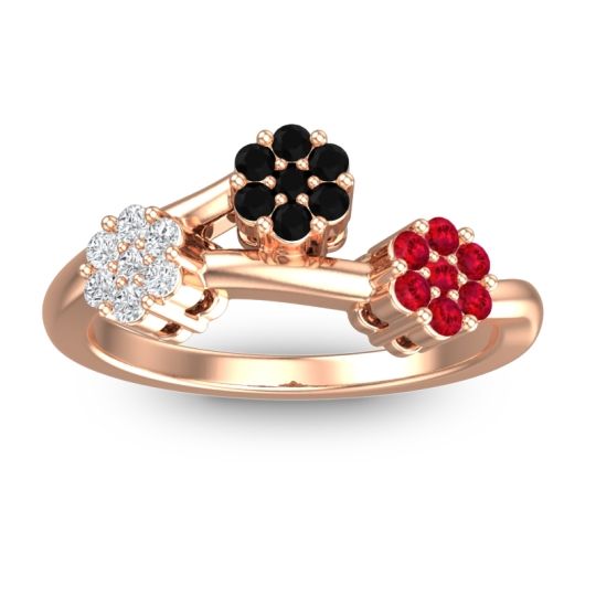 Simple Floral Pave Padmadi Ring