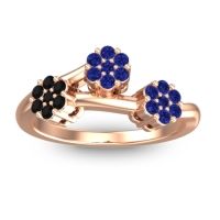 Blue Sapphire Fashion Ring In 18K Rose Gold With Black Onyx – Padmadi Simple Ring