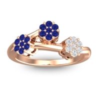 Blue Sapphire Fashion Ring In 18K Rose Gold With Diamond – Padmadi Simple Ring