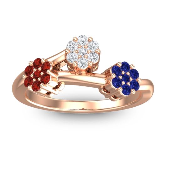 Simple Floral Pave Padmadi Ring