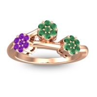 Emerald Fashion Ring In 18K Rose Gold With Amethyst – Padmadi Simple Ring