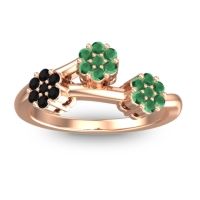 Emerald Fashion Ring In 18K Rose Gold With Black Onyx – Padmadi Simple Ring