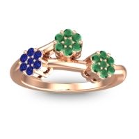 Emerald Fashion Ring In 18K Rose Gold With Blue Sapphire – Padmadi Simple Ring